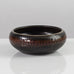 Carl Harry Stålhane for Rörstrand, Sweden, unique stoneware bowl with brown and brick red glaze K2696