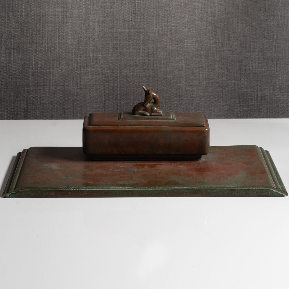 Sune Backstroms, Sweden, bronze inkwell with tray L3941