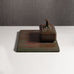 Sune Backstroms, Sweden, bronze inkwell with tray L3941