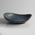 Carl Harry Stålhane for Rörstrand, Sweden, large stoneware bowl with matte blue and green glaze M4107