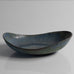 Carl Harry Stålhane for Rörstrand, Sweden, large stoneware bowl with matte blue and green glaze M4107