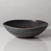 Berndt Friberg for Gustavsberg, Sweden, large unique stoneware bowl with charcoal gray and blue glaze H1486