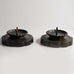 Just Andersen, Sweden, pair of Disko metal sculpted candle holders L3030