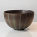 Axel Salto for Royal Copenhagen, Denmark, stoneware bowl with herringbone pattern and green and brown glaze K2631