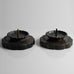 Just Andersen, Sweden, pair of Disko metal sculpted candle holders L3030