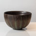 Axel Salto for Royal Copenhagen, Denmark, stoneware bowl with herringbone pattern and green and brown glaze K2631