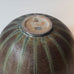 Axel Salto for Royal Copenhagen, Denmark, stoneware bowl with herringbone pattern and green and brown glaze K2631