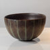 Axel Salto for Royal Copenhagen, Denmark, stoneware bowl with herringbone pattern and green and brown glaze K2631