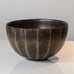 Axel Salto for Royal Copenhagen, Denmark, stoneware bowl with herringbone pattern and green and brown glaze K2631