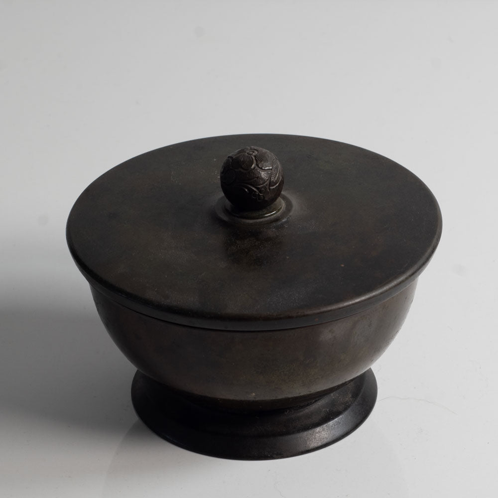 E. Berth, Denmark, bronze lidded jar L3485