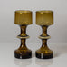 Kaj Franck for Nuutajarvi-Nottsjo, Finland, pair of goblet vases in amber glass K2709 and K2711