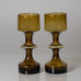 Kaj Franck for Nuutajarvi-Nottsjo, Finland, pair of goblet vases in amber glass K2709 and K2711