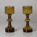 Kaj Franck for Nuutajarvi-Nottsjo, Finland, pair of goblet vases in amber glass K2709 and K2711