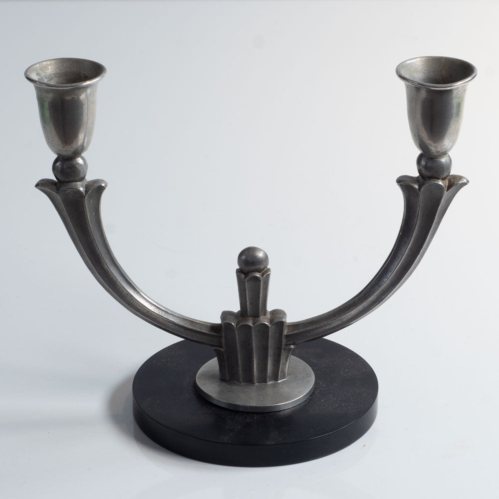 Swedish art deco pewter candlestick with isolit base J1380