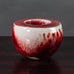 Antje Wiewinner, Germany, unique stoneware sculptural bowl with glossy oxblood and gray glaze K2805