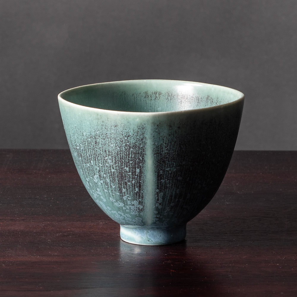 Berndt Friberg for Gustavsberg Selecta bowl  with blue-green matte crystalline glaze K2098