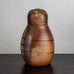 Products Horst Kerstan, Germany, unique stoneware double gourd vase with brown and cream glaze 