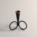 Gunnar Ander for Ystad-Metall, Sweden, small black painted metal candle holder J1411