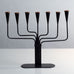 Gunnar Ander for Ystad Metall, Sweden, black painted metal candelabra J1407