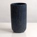 Arne Bang, own studio, Denmark, stoneware fluted vase with blue glaze M4088