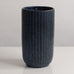 Arne Bang, own studio, Denmark, stoneware fluted vase with blue glaze M4088