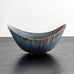 Gunnar Nylund for Rörstrand, ceramic elliptical bowl with blue and brown glaze H1007