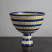 Stig Lindberg for Gustavsberg, "Faience" earthenware bowl with blue and yellow pattern D6345