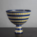 Stig Lindberg for Gustavsberg, "Faience" earthenware bowl with blue and yellow pattern D6345