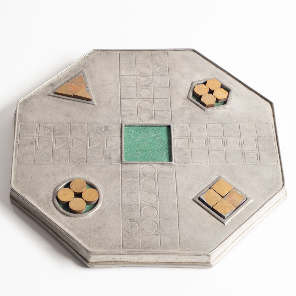 Alberto Tabellini, Italy, pewter game board L3697