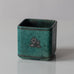 Wilhelm Kåge for Gustavsberg, "Argenta" square vase  with green matte glaze with silver decoration L3080