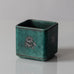 Wilhelm Kåge for Gustavsberg, "Argenta" square vase  with green matte glaze with silver decoration L3080