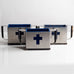 Three stainless steel boxes, Sweden L3647