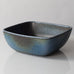 Carl Harry Stålhane for Rörstrand, Sweden, square bowl with mottled blue matte glaze K2426