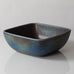 Carl Harry Stålhane for Rörstrand, Sweden, square bowl with mottled blue matte glaze K2426