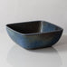 Carl Harry Stålhane for Rörstrand, Sweden, square bowl with mottled blue matte glaze K2426