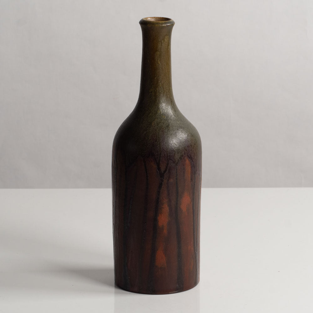 Fantoni, Italy, earthenware bottle vase with brown glaze M4133
