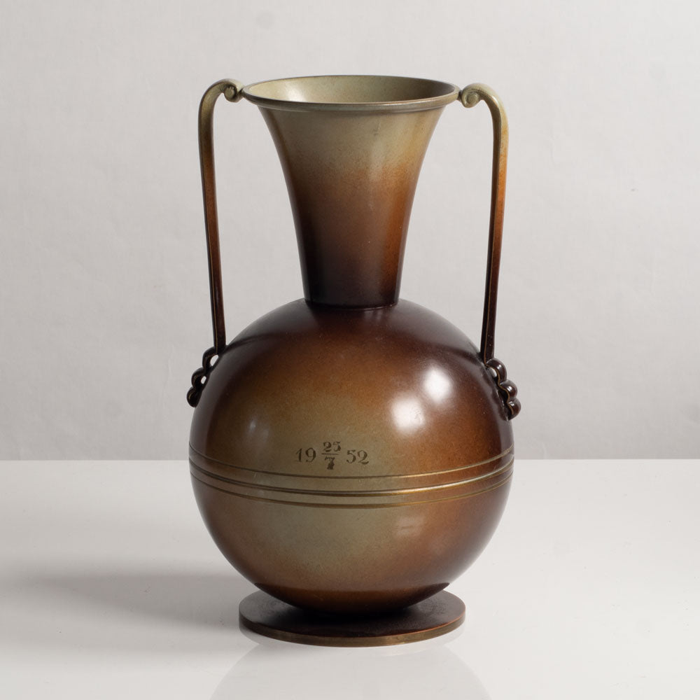Ystad Brons, Sweden, bronze two-handled vase M4130