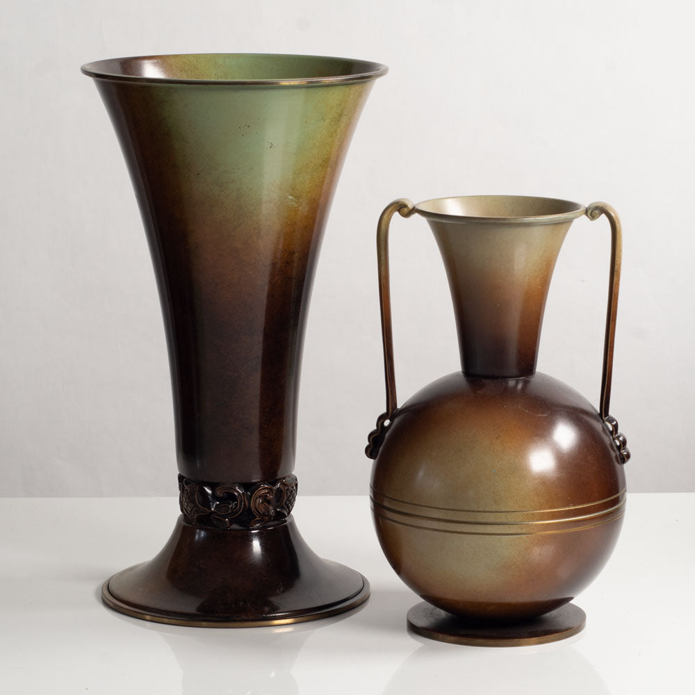 Two bronze vases by Ystad Brons, Sweden