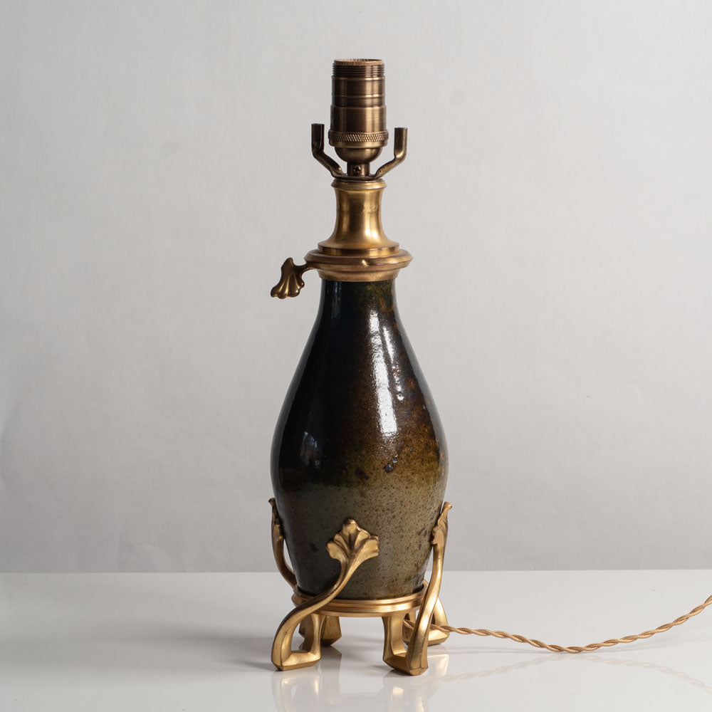 Emile Muller and Gustav Keller , France, art nouveau table lamp in ceramic and bronze L3735