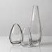 Group of clear glass vases with black filaments, Vicke Lindstrand for Kosta, Sweden