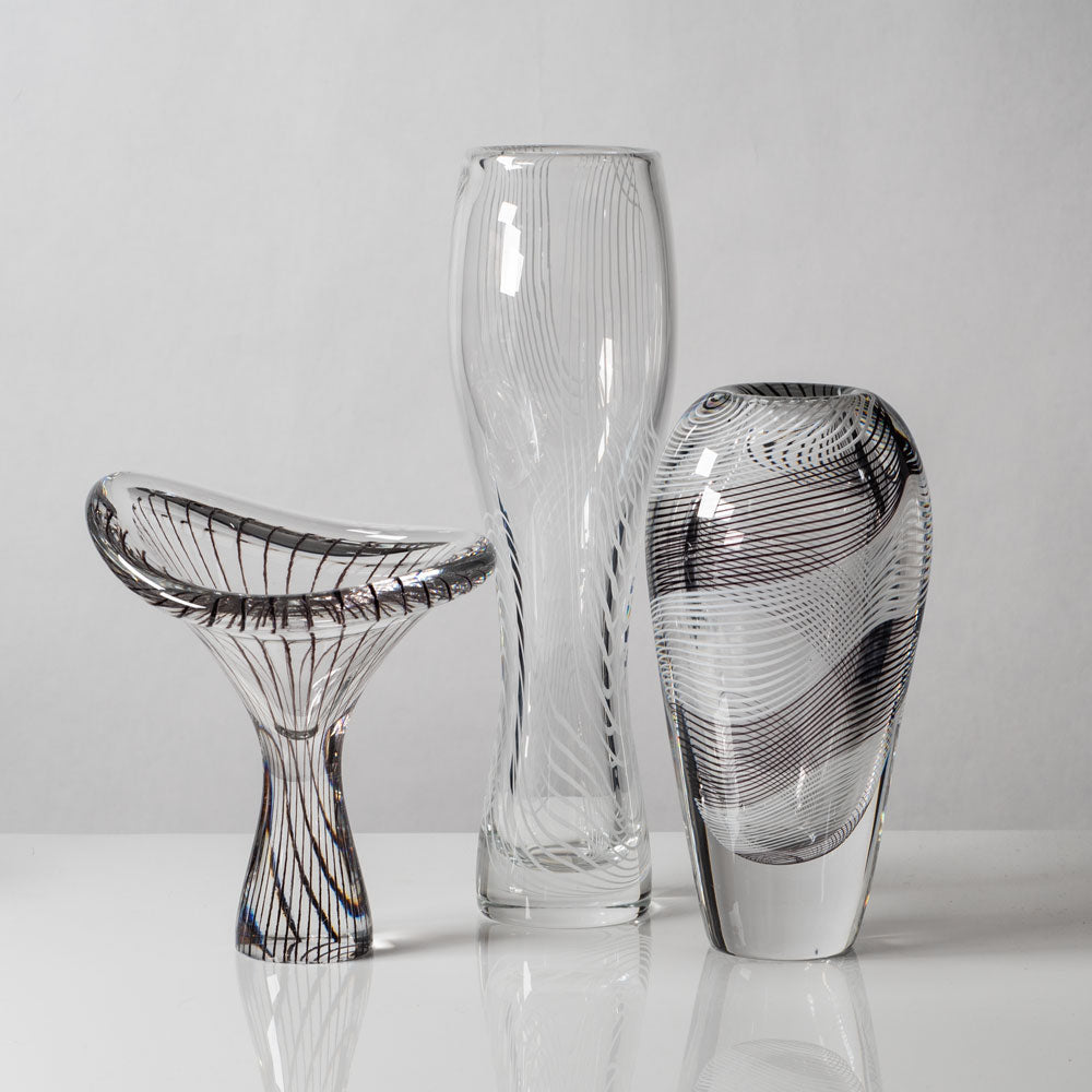 Three art glass vases by Vicke Lindstrand for Kosta