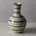 Stig Lindberg for Gustavsberg, Sweden, faiance vase with yellow, green and white decoration L3038