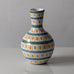 Stig Lindberg for Gustavsberg, Sweden, faiance vase with yellow, green and white decoration L3038