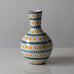 Stig Lindberg for Gustavsberg, Sweden, faiance vase with yellow, green and white decoration L3038