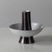 Stig Lindberg for Gustavsberg, Sweden, faiance candlestick with black and white decoration L3039