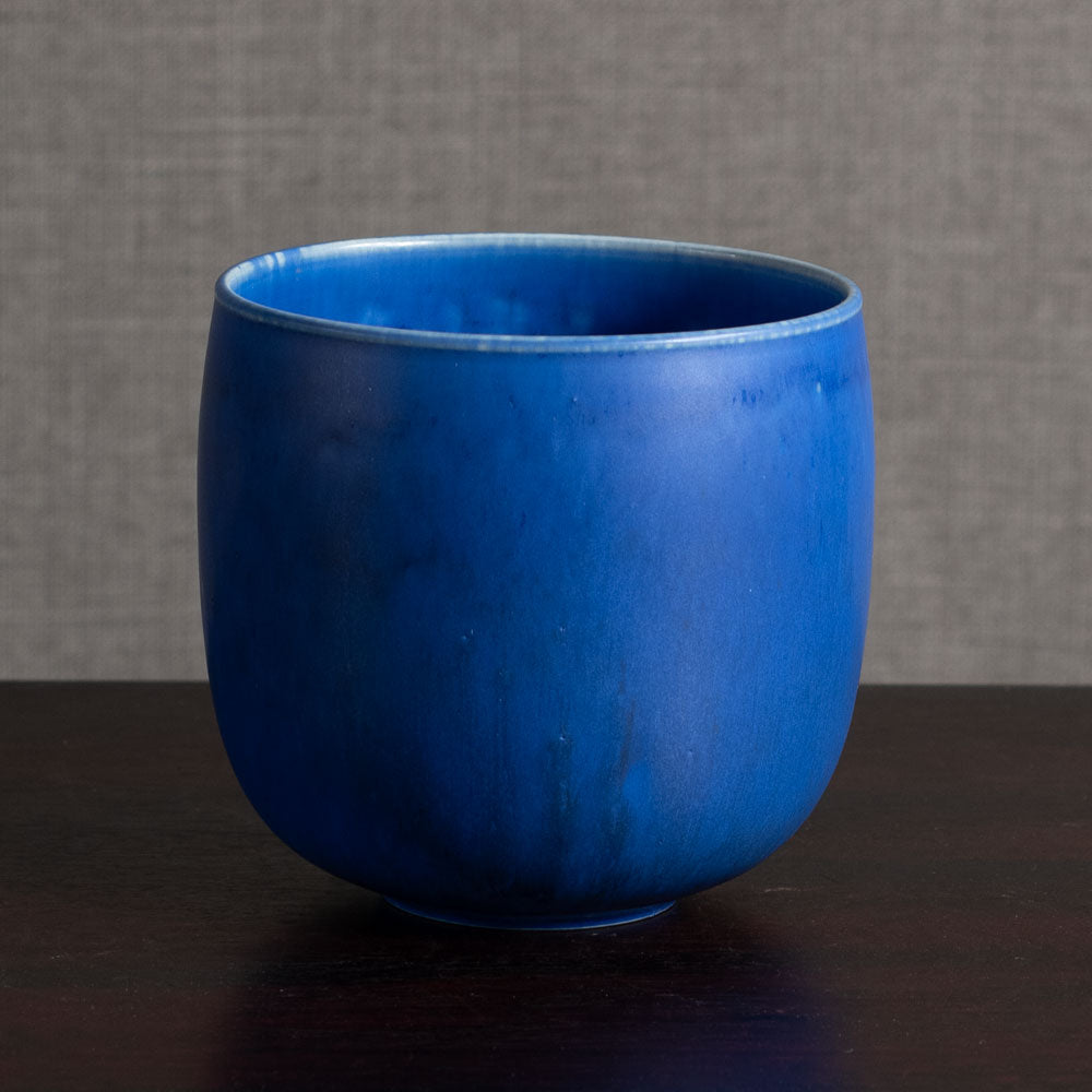 Stig Lindberg for Gustavsberg, Sweden, unique vase with matte blue glaze L3974