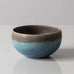 Stig Lindberg for Gustavsberg, Sweden, unique stoneware bowl with pale brown and blue glaze K2050