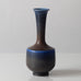 Berndt Friberg for Gustavsberg, Sweden, unique stoneware longnecked vase with dark blue glaze K2727