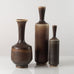 Group of three tall vases with brown glaze by Berndt Friberg for Gustavsberg