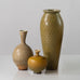 Group of three vases with yellow and beige haresfur glaze by Berndt Friberg for Gustavsberg, Sweden